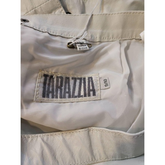 Tarazzia Vintage Leather Aline Skirt Snap Back Black Midi Size 9/10 - Picture 9 of 9